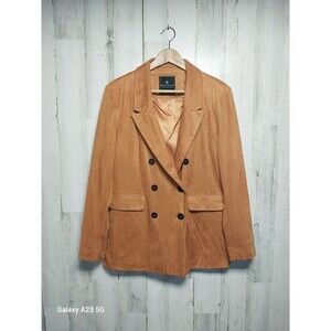Bagatelle Collection Women's Faux Suede Large Blazer Jacket Burnt Orange Fall